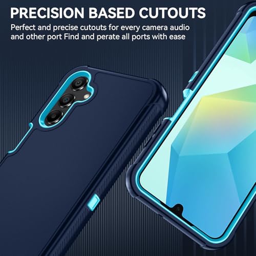 for Samsung Galaxy A16 5G Case : 3-Layer Shockproof Phone Cover with HD Screen Protector,Hybrid Protective Military-Grade Drop Protection for Galaxy A16 5G Phone Case (Navy/Blue) - color: Navy/Blue