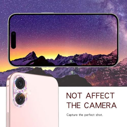 Bling Diamond Camera Lens Protector Compatible with iPhone 16 ＆ iPhone 16 Plus lens full Screen Protector with 3D Rhinestone Sparkle - size: iPhone 16 ＆ iPhone 16 Plus
