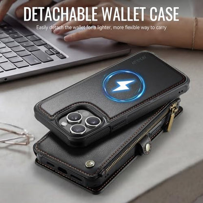 for iPhone 14 Pro Max - Phone Case Wallet Magnetic, Black - color: Black, size: iPhone 14 Pro Max