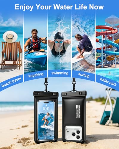 Floating Waterproof Phone Pouch 2 Pack, IP68 Dry Bag Up to 7.0" | Waterproof Phone Case fits All Smartphones, Floats in Water, Clear Underwater Shots for Beach Snorkel Cruise Kayak - size: 7.0 inch