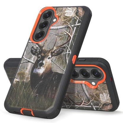 Compatible for Samsung S26 Rugged Case with Belt Clip Holster & Built-in Screen Protector, Heavy-Duty Full-Body Shockproof Cover, Military-Grade Protective Phone Case (Deer) - color: Deer