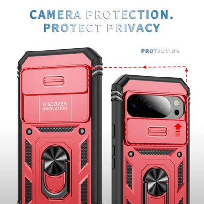PASNEW Phone Case for Pixel 10 Pro XL,6.8",Red - color: Red, size: Pixel 10 Pro XL (inch)