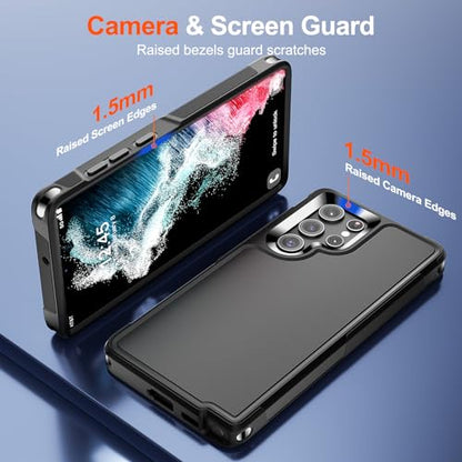 zapica Designed for Samsung Galaxy S22 Ultra Case, Black | Military Grade Drop Protection, Dual Layer Structure Design, Heavy Duty Shockproof Non-Slip Phone Cover - color: Black, size: Samsung Galaxy S22 Ultra 6.8''