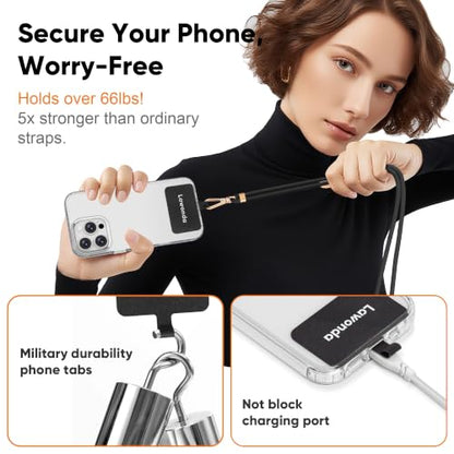Phone Lanyard Crossbody/Neck Universal Adjustable Cell Phone Strap - color: Grey
