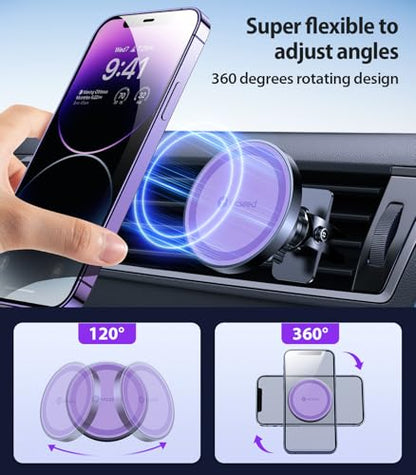 VICSEED for MagSafe Car Mount [Strongest Magnet Power] Car Phone Holder - color: Purple