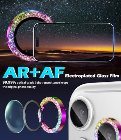 imluckies Camera Lens Protector for iPhone 17 Pro/iPhone 17 Pro Max - color: Bling Colorful