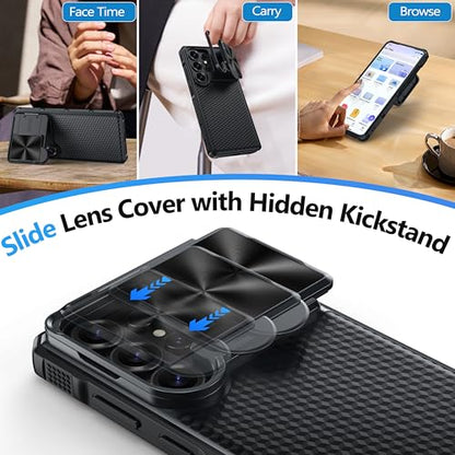 Magnetic for Samsung Galaxy S26 Ultra Case-Black | [Slide Camera Cover][Kickstand][Compatible with MagSafe] Military Drop Protection Phone Case for Galaxy S26 Ultra - color: Black