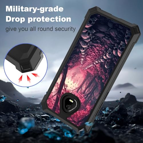 for Schok Volt Sv67q Sv67332 Case with Screen Protector, Military Grade Drop Protection, Dual Layer Hybrid Shockproof Protection TPU Phone Case for Schok Volt Sv67q, Skulls Leading - color: Skulls Leading