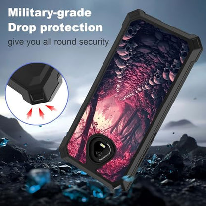 for Schok Volt Sv67q Sv67332 Case with Screen Protector, Military Grade Drop Protection, Dual Layer Hybrid Shockproof Protection TPU Phone Case for Schok Volt Sv67q, Skulls Leading - color: Skulls Leading