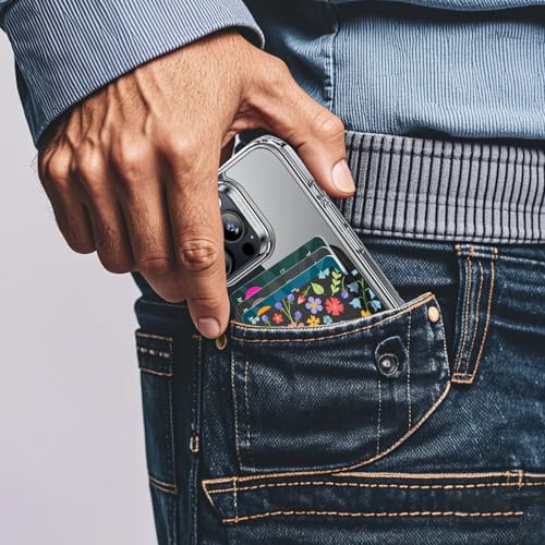 for MagSafe Wallet,Magnetic Card Holder for Phone Case - color: Bright Floral