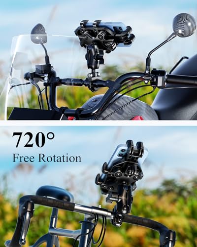 BRCOVAN Motorcycle Phone Mount Holder with Vibration Dampener - size: Neutral size