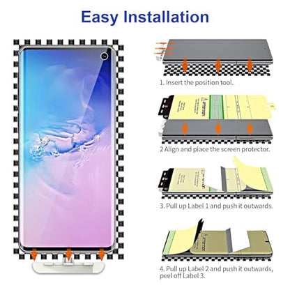 3 Pack Screen Protector for Samsung Galaxy S10 [Not Glass], Support Fingerprint Flexible TPU Film, Touch Sensitive, Anti-Scratch, Full Coverage - size: Samsung Galaxy S10