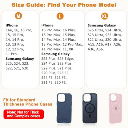 ykooe Phone Holster for iPhone 12-16 Pro Max Galaxy S20-S26 Plus/FE - color: Black, size: Large