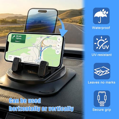 Car Dashboard Phone Holder, Anti-Slip Car Phone Holder 360 Degree Rotation