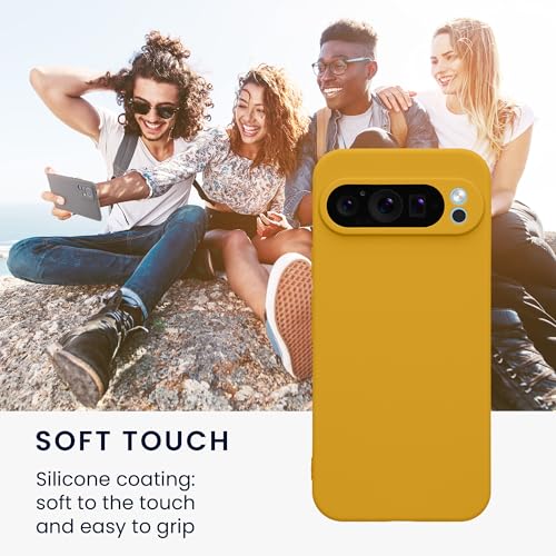 kwmobile Case Compatible with Google Pixel 9 Pro XL Case - Protective Slim TPU Phone Cover - Soft Matte Finish - Honey Yellow - color: honey yellow