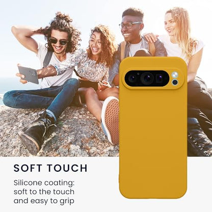 kwmobile Case Compatible with Google Pixel 9 Pro XL Case - Protective Slim TPU Phone Cover - Soft Matte Finish - Honey Yellow - color: honey yellow