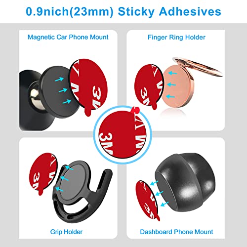 Sticky Adhesive Replacement Parts for Pops Socket Base, 6pcs 1.38 Circle Double Sided Tape for Collapsible Grip Stand's Back, 2pcs Sticker Pads for Car Socket Mount & Cell Phone Magnetic Holder
