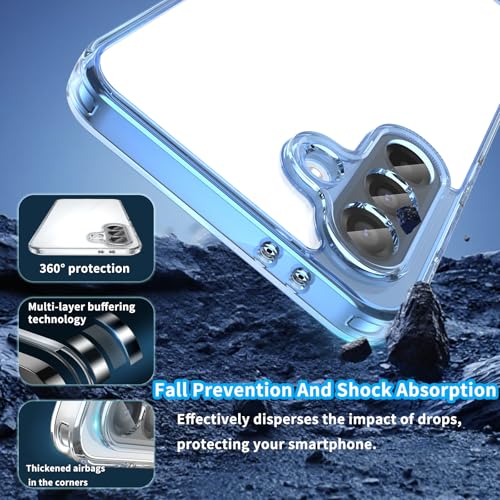 for Samsung Galaxy A36 5G TPU Phone Case (Transparent Blue) | Transparent TPU Smartphone Case, Anti-Fingerprint, Shockproof, Ultra-Thin Durable Protective Cover for Samsung Galaxy A36 - color: Transparent blue