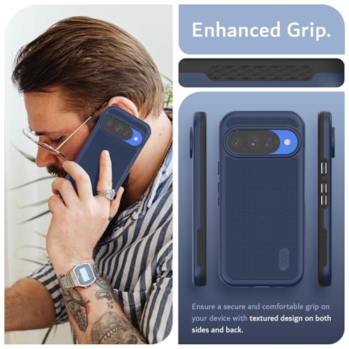 TUDIA for Google Pixel 10 / Pixel 10 Pro Cases 2025 MergeGrip Case – [Military Grade Drop Tested] Dual Layer Rugged Slim Shockproof Heavy Duty Protective Phone Cover - Indigo Blue - color: Indigo Blue, size: Pixel 10 / 10 Pro