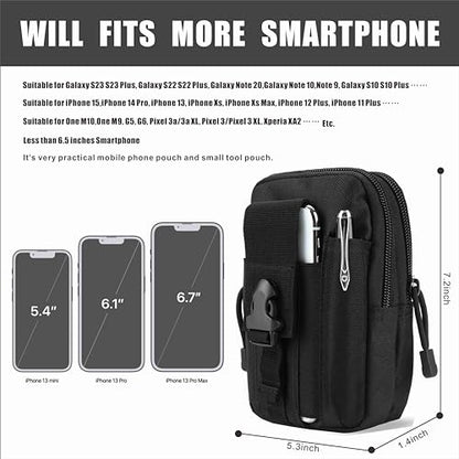 Tactical Waist Pouch EDC Molle Waist Bag Belt Phone Pouch Holster Purse Carrying Pouch for Smartphone, Tools - color: Red
