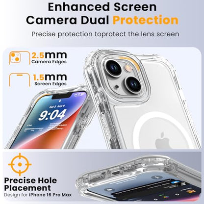 WRJ Magnetic Clear for iPhone 13 Case,iPhone 14 Case,[Compatible with MagSafe][Military Grade Drop Protection] Transparent Full Body Shockproof Protective Phone Case-Clear - color: Clear, style: Transparent