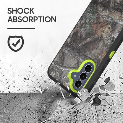 Compatible for Samsung S25 FE, Built in Screen Protector, Belt Clip Holster Heavy Duty Defender Case Dustproof Shockproof Protection (Camo Green) - color: Camo Green