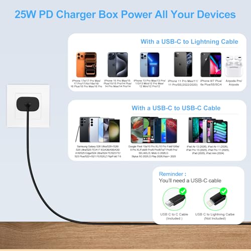25W Samsung Fast Phone Charger Block for Samsung Galaxy A18 A17 A37 S26 FE - color: black-1