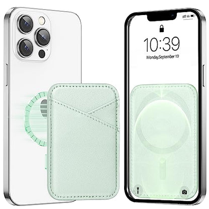 Miroddi for MagSafe Wallet, Ultra-Thin Magnetic Wallet with 2 Card Slots | RFID Blocking, No More Falling, Strongest Magnetic Card Holder for iPhone 17/16/15/14/13/12 Series & Pixel 10 Series, Green - color: Green