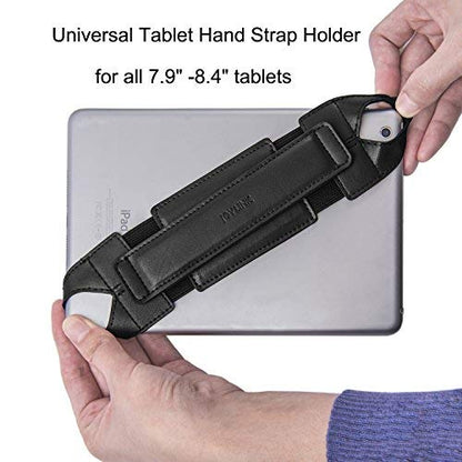 joylink Universal Tablet Hand Strap Holder, 360 Degrees Swivel Leather Handle Grip with Elastic Belt, Secure & Portable for 7.9" -8.4" Tablets (Samsung Asus Acer Google iPad mini), Black - color: Black