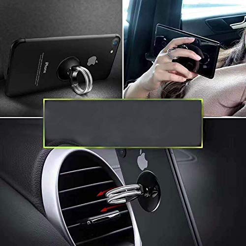 Tvoip 2Pcs Cell Phone Ring Holder, 3 in 1 Universal Phone Ring Stand Car Holder, Finger Grip Phone Holder and Tablet Stand Car Vent Phone Mount (Gold)