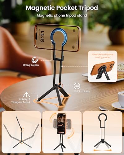 Foldable Magnetic Phone Tripod for MagSafe for Smartphone Stand