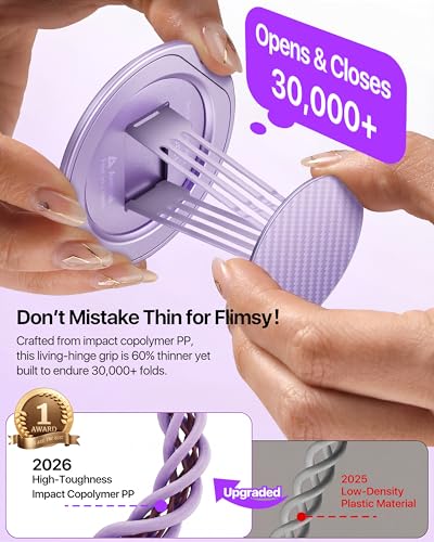 andobil [2026 Ultra-Thin] Magnetic Phone Ring Grip for MagSafe, Purple - color: Purple Carbon Fiber