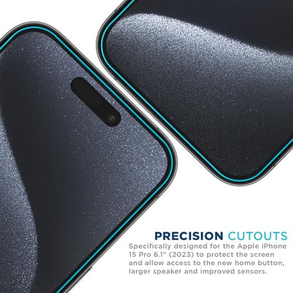 Tech Armor Screen Protector for iPhone 15 Pro, HD PET Film, 4-Pack - size: iPhone 15 Pro-6.1 Inch