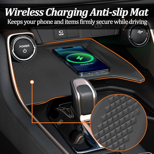 Wireless Charging Anti-Slip Mat for Grand Highlander, Black Silicone Protective Pad Phone Charger Pad for 2024 2025 Grand Highlander Center Console Interior Accessories