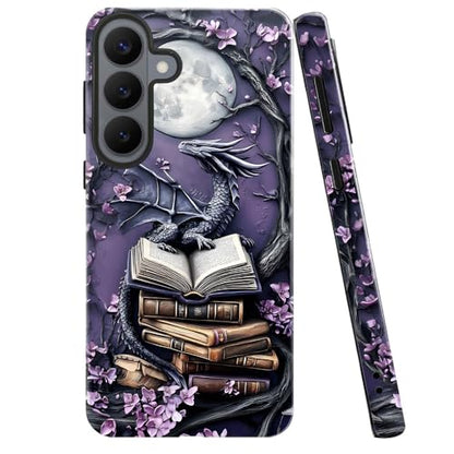 Case for Samsung Galaxy S26,Camera Protection Soft Glossy Phone Case - Purple Dragon Moon Book - color: Purple Dragon Moon Book, size: Samsung Galaxy S26