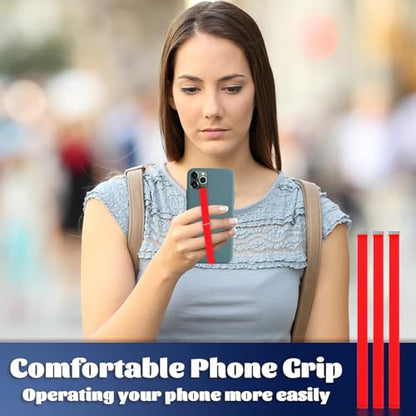 TEAMOLA Silicone Phone Grip Strap, Anti-Slip Phone Hand Holder Red 210 - color: 210, 3 Red