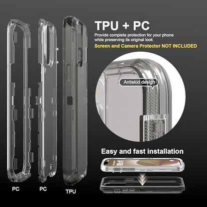 Follaroma for iPhone 12 Case/iPhone 12 Pro Case, 6.1'', Crystal Gray | Heavy Duty Shockproof Protection Phone Cases, Anti-Drop, Military Grade Dual Layer Transparent Rugged Protective Cover - color: Gray, size: iPhone 12/iPhone 12 Pro 6.1''