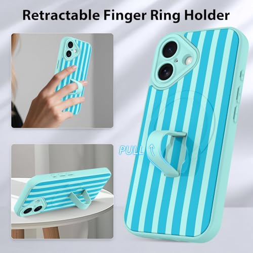 KANGHAR Compatible with iPhone 17 Case Stripes -Blue - color: Blue-Stripes, size: iPhone 17