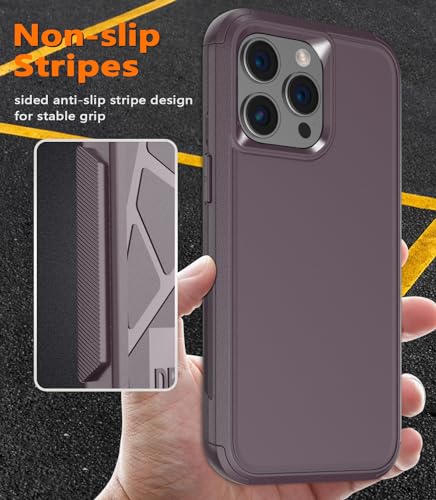 Diverbox for iPhone 15 Pro Case [Shockproof] [Dropproof] [Tempered Glass Screen Protector ],Heavy Duty Protection Phone Case Cover for Apple iPhone 15 Pro 6.1 inch (Brown) - color: Brown
