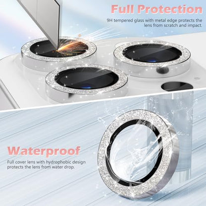 imluckies for iPhone 16 Pro - iPhone 16 Pro Max Camera Lens Protector, AR+AF Tempered Glass, 9H Ultra-Tough Metal Individual Lens Cover, HD Clear Camera Accessories - Glitter White Titanium - color: Glitter White Titanium