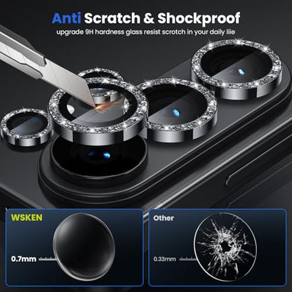 WSKEN for Samsung Galaxy S26 Ultra Camera Lens Protector - Ultra Thin - color: Glitter Black