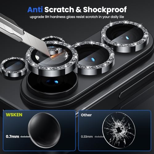 WSKEN for Samsung Galaxy S26 Ultra Camera Lens Protector - Ultra Thin - color: Glitter Black