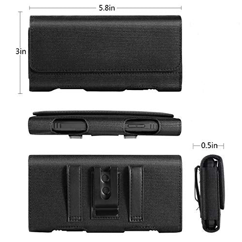 BECPLT Compatible with iPhone 13 Mini 12 Mini SE2 8 7 6 6s Holster Case, Nylon Holster Belt Case with Clip/Loops Belt Pouch Holder for iPhone SE 2022 8 7 6 6s Galaxy S7 - Built in ID Card Slot - color: Black-Nylon, size: S (5.8" x 3" x 0.5")