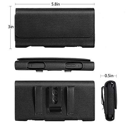 BECPLT Compatible with iPhone 13 Mini 12 Mini SE2 8 7 6 6s Holster Case, Nylon Holster Belt Case with Clip/Loops Belt Pouch Holder for iPhone SE 2022 8 7 6 6s Galaxy S7 - Built in ID Card Slot - color: Black-Nylon, size: S (5.8" x 3" x 0.5")