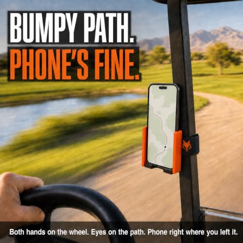 Strap Style Golf Cart Phone Holder, Golf Cart Phone Mount by Desert Fox - color: Orange