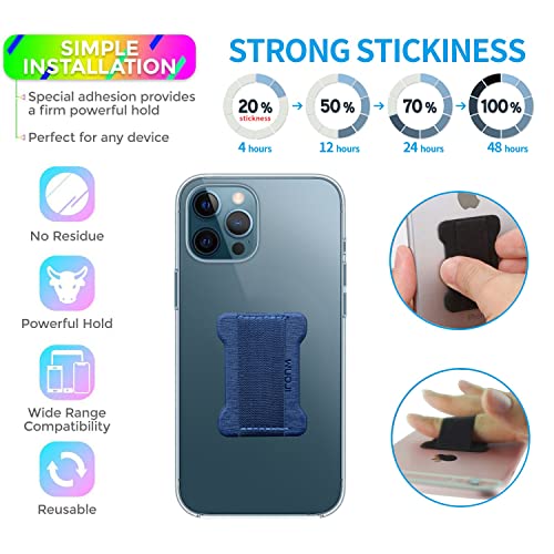 Universal Phone Grip for Smartphones - Phone Holder for Hand -Wireless Charging Compatible (Dark Blue) - 2Pack - color: Dark Blue