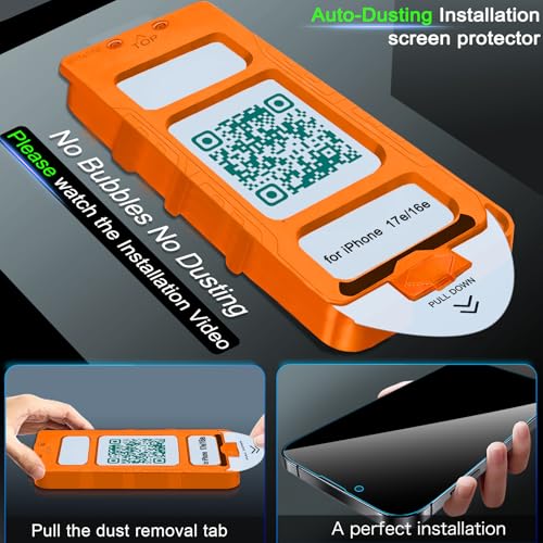 IMBZBK Privacy Screen Protector for iPhone 17e / 16e, Tempered Glass, 3+3 - color: 17e/16e-Black