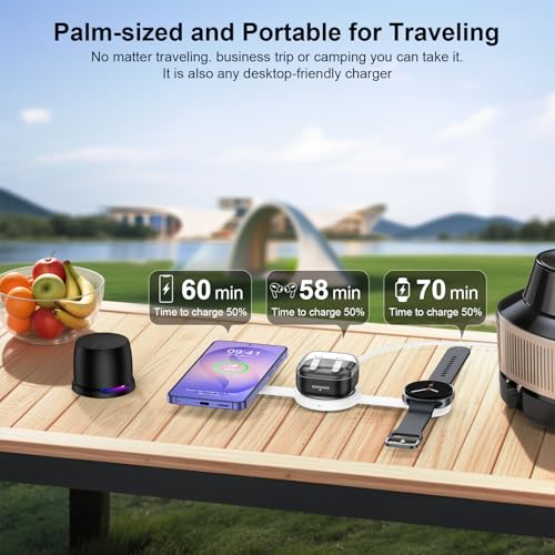 Samsung 3 in 1 Wireless Charger Station, Foldable Fast Charging Pad Galaxy - color: Wireless Charger White