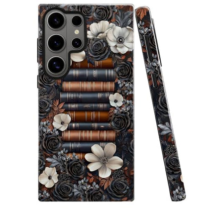 Case for Samsung Galaxy S26 Ultra,Camera Protection Soft Glossy Phone Case - Book Flowers Retro - color: Book Flowers Retro, size: Samsung Galaxy S26 Ultra