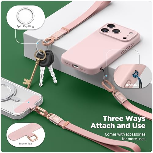 SURPHY Phone Wrist Strap, Keychain Wristlet, Wrist Lanyard with Tether Tab - color: Pink